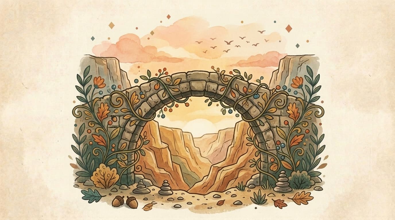 Illustration pont au-dessus d'une rivière, article « Rentrée CP : guide pratique pour réussir le premier mois »