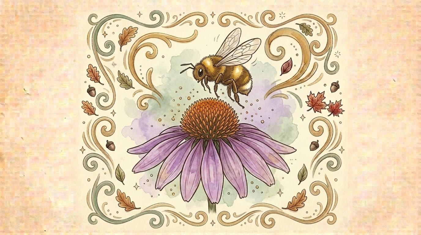Illustration abeille dans un jardin, article « 15 ressources gratuites indispensables pour enseignants »