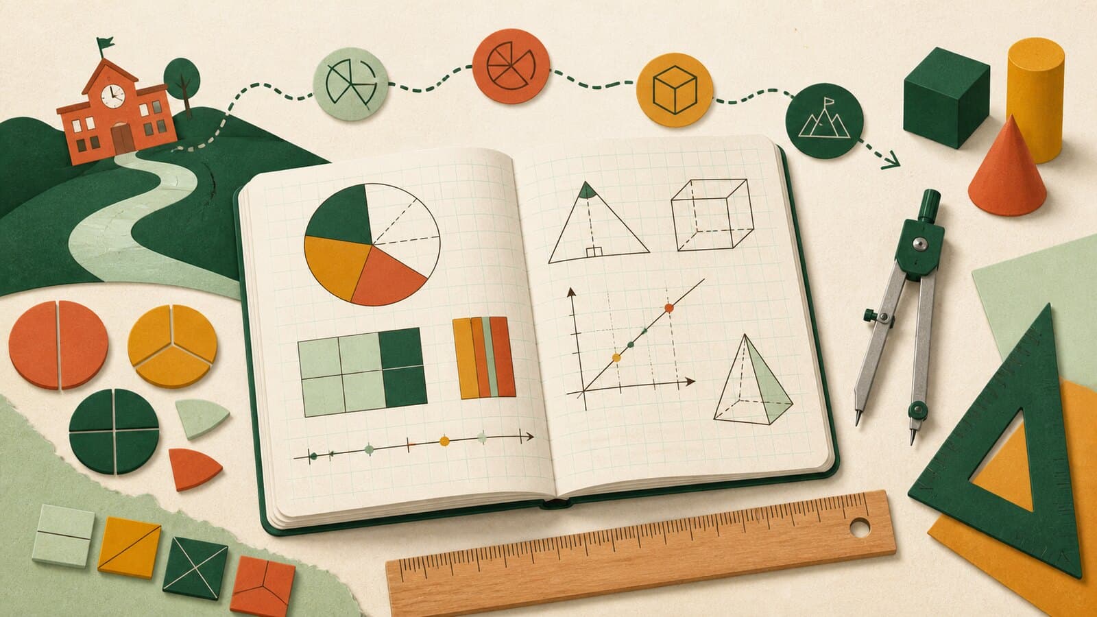 Progression maths 6e 2026-2027 : trame annuelle par période