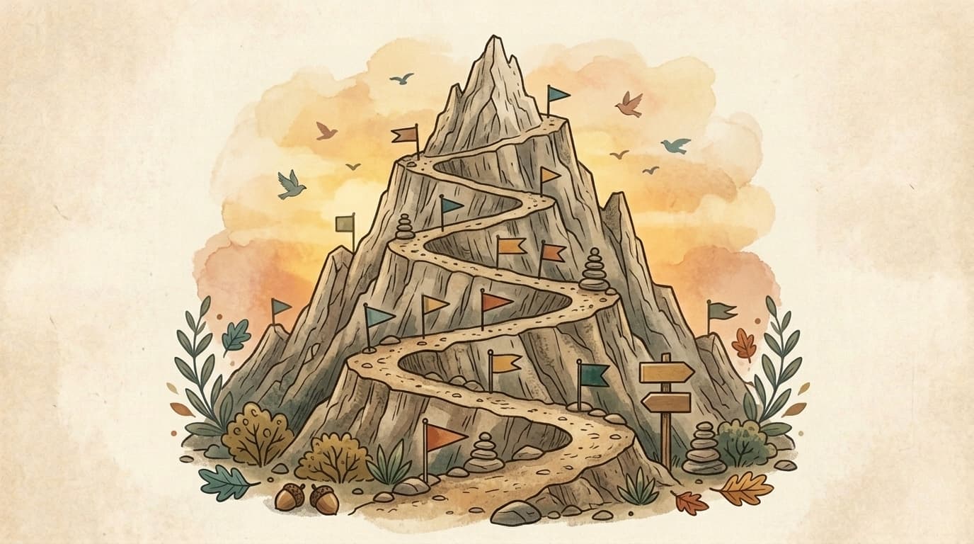 Illustration paysage de montagne, article « Appréciations de bulletin : exemples par niveau et méthode pour ne pas vous répéter »