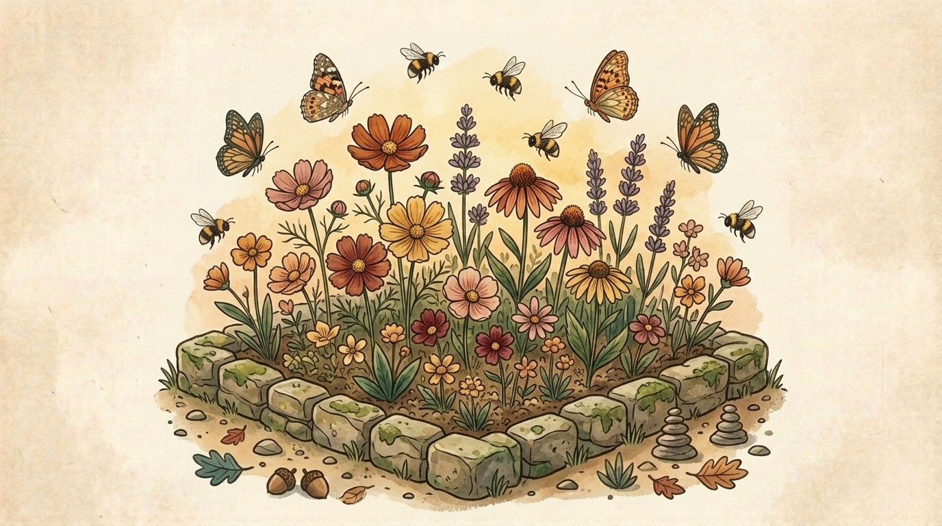Illustration jardin fleuri, article « Cahier de textes en ligne : quels outils choisir en 2026 »